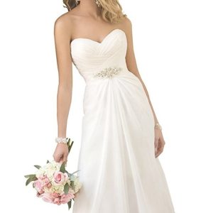 Robe de mariée blanche à corsage princesse