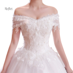 Robe longue mariage bustier avec jupe ample