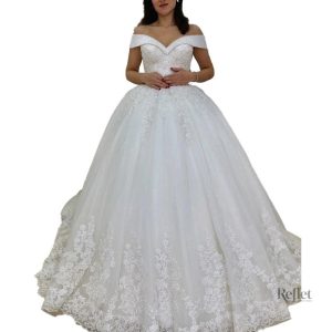 Robe de mariée bustier satin princesse élégante