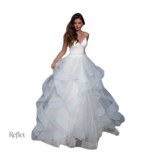 Robes de mariée de luxe avec tulle et volants romantiques