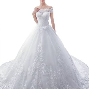 Robe de mariée évasée avec bretelles élégantes