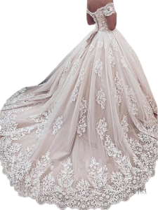 Robe de mariée en tulle et satin, style princesse pour l'été