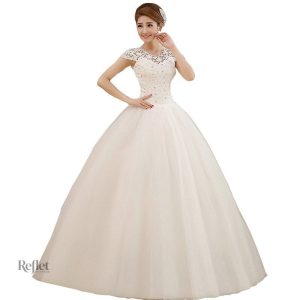 Robe de mariée princesse à manches courtes élégante