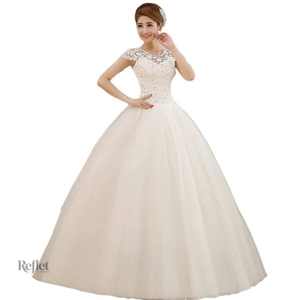 Robe de mariée princesse à manches courtes élégante
