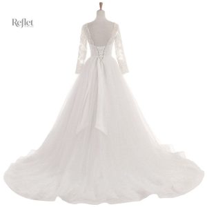 Robe de mariage française avec jupon ample