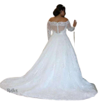 Robe de mariée élégante avec manches longues et dentelle