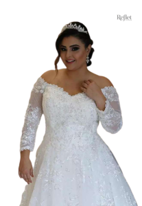 Modèle de robe de mariée avec détails en dentelle raffinés