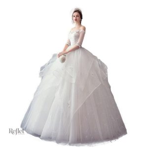 Robe de mariage princesse à manches évasées