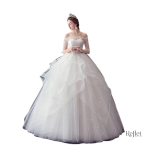 Robe de mariée style princesse avec détails élégants