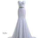 Robe de mariée élégante mi-princesse en dentelle