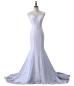 Robe de mariée princesse pas cher en dentelle élégante
