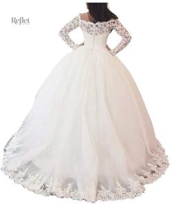 Robe mariée princesses, design classique avec manches