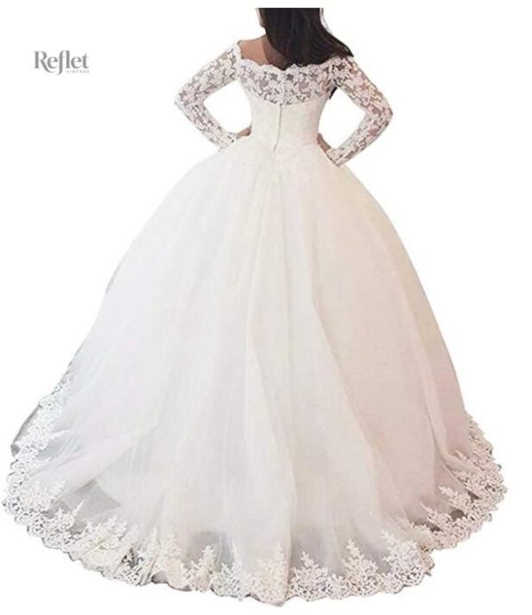Robe mariée princesses, design classique avec manches
