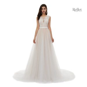 Robe de mariée princesse à manches courtes
