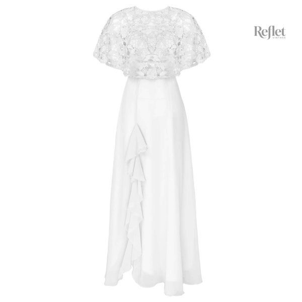 Robe de mariée évasée avec détails volantés