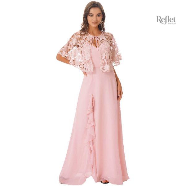 Robe silhouette princesse avec accents volants