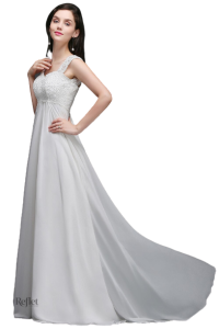 Robe nuptiale blanche à décolleté élégant
