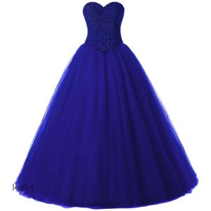 Robe de mariée princesse couleur bleue
