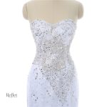 Modèle de robe de mariée en tons bleu et blanc