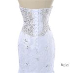 Robe de mariée style princesse, bleu et blanc
