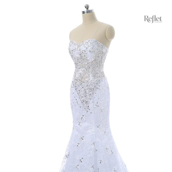 Robe de mariée féerique avec accents bleu