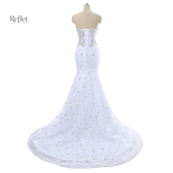 Robe de mariage classique, bleu blanc, style princesse