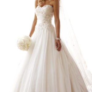 Robe de mariée princesse bustier avec jupe ample