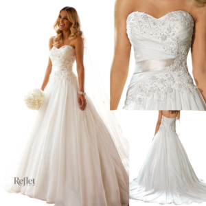 Robe de mariée élégante, style princesse, design bustier