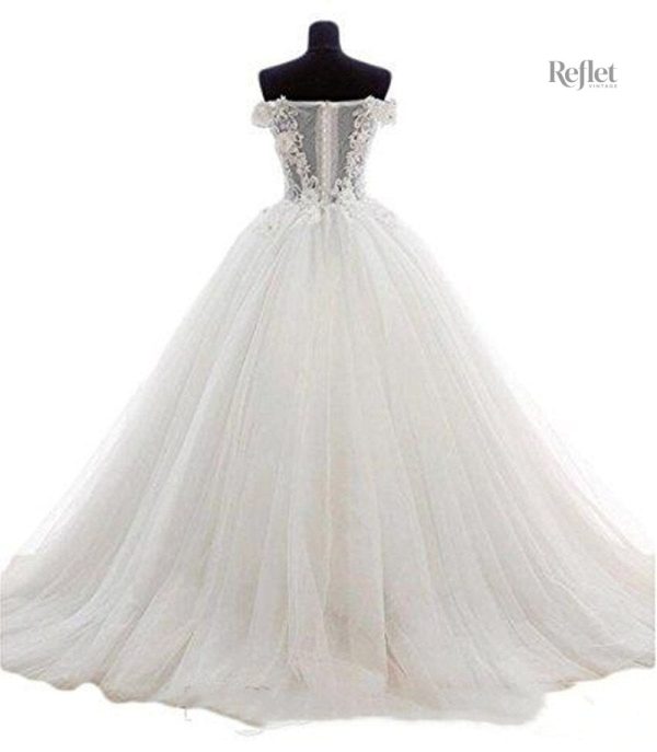 Robe de Mariée Princesse avec Tulle Colorée