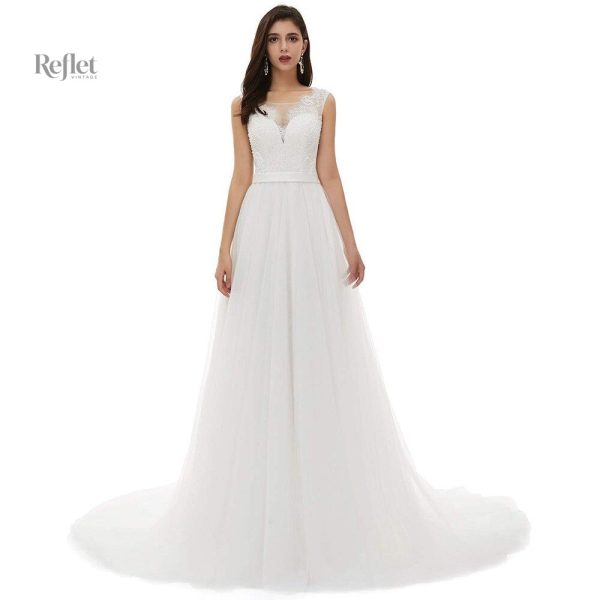 Robe de mariée dos en V pour un look romantique