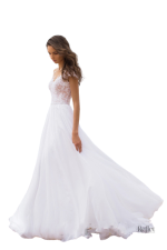 Robe de mariée avec jupe ample et détails raffinés
