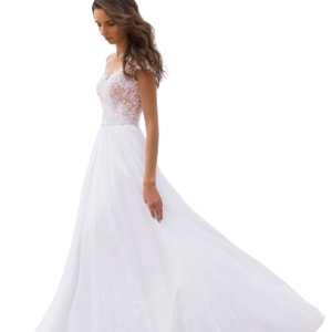 Robe de mariée avec jupe ample et détails raffinés
