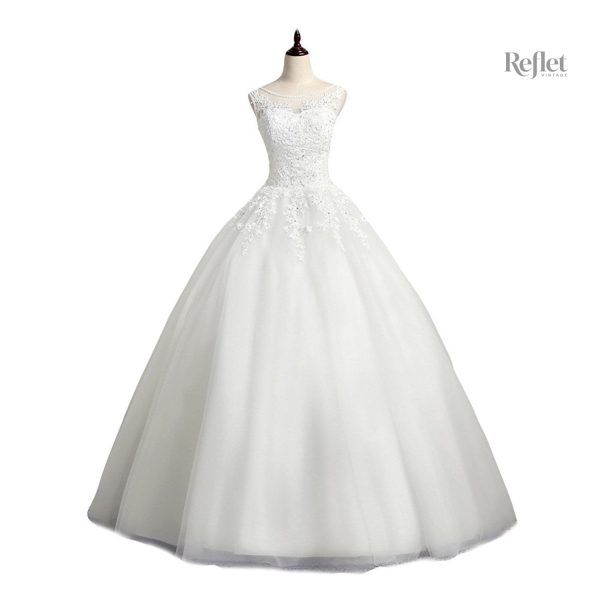 robe-de-mariee-princesse-fleurie-evasee-1 Robe de mariée princesse évasée fleurie
