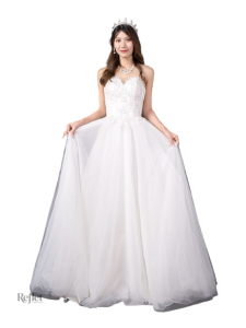 Robe de mariée en tulle et satin