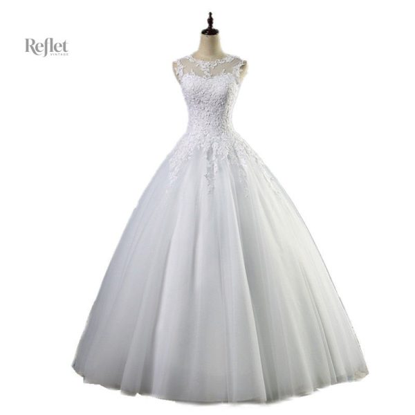 robe-de-mariee-princesse-haut-dentelle-1 Robe de mariée princesse en dentelle