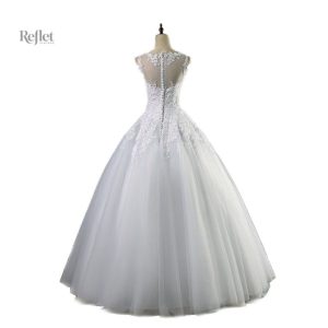 Robe de mariée style princesse, haut en dentelle