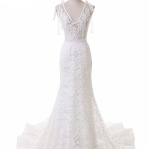 Robe de mariée longue princesse avec traîne sexy