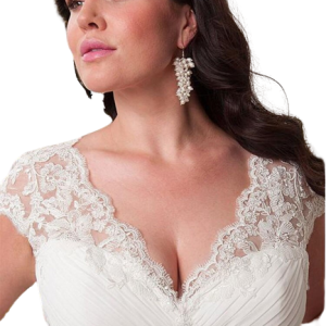 Robe de mariée avec jupe volumineuse et détails sophistiqués