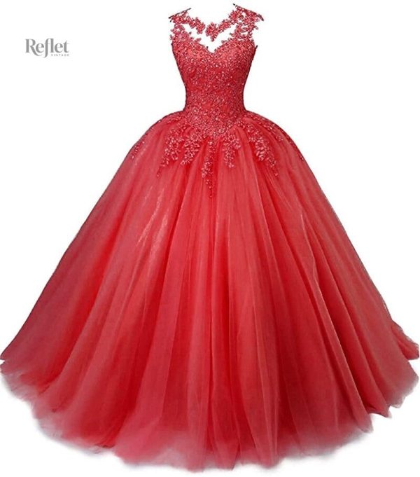 robe-de-mariee-rouge-princesse-1 Robe de mariée rouge princesse pour filles