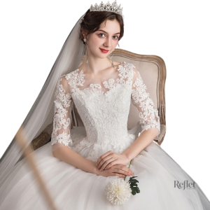 Robe de mariée taille princesse, style romantique et chic