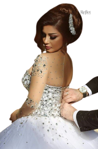 Robe de mariée avec jupe volumineuse et bustier
