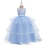 Robe girly pour petite fille avec empiècements festifs