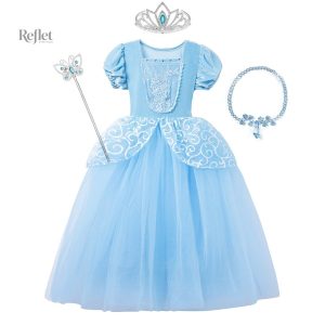 Robe rose inspirée d'Aurore pour fille