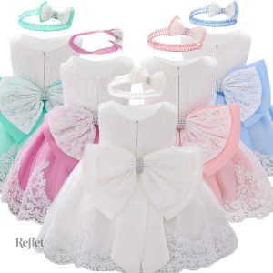 Robe de princesse bébé rétro en tissu délicat