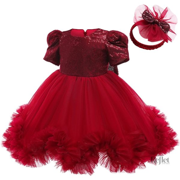 Robe de princesse pour bébé à strass scintillants