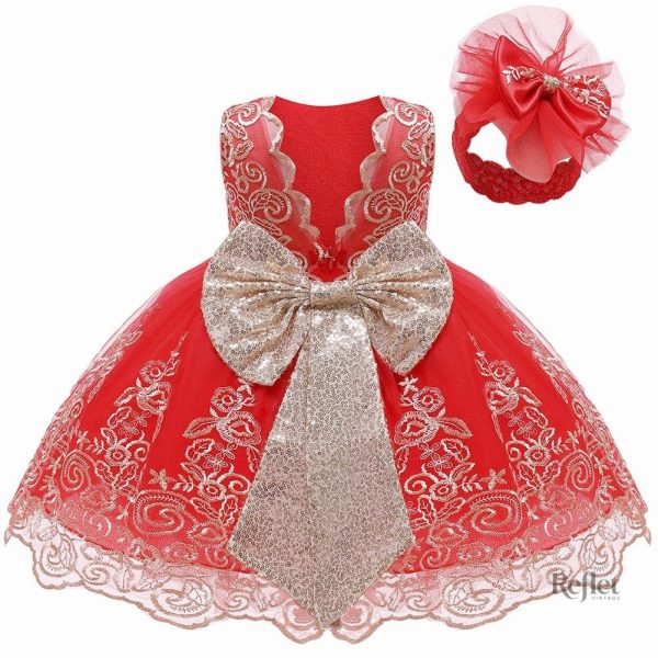 Robe de princesse pour bébé en satin