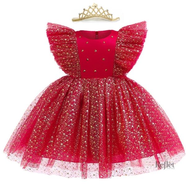 Robe de princesse rétro pour bébé à Noël