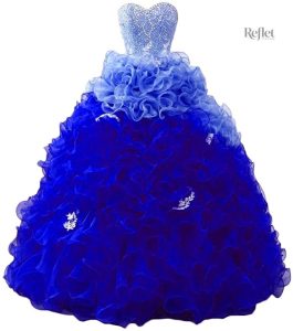 Tenue de soirée princesse en bleu pour femme, style enchanté