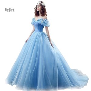 Robe de princesse bleu ciel pour enfant