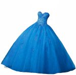 Robe de princesse bleue en dentelle
